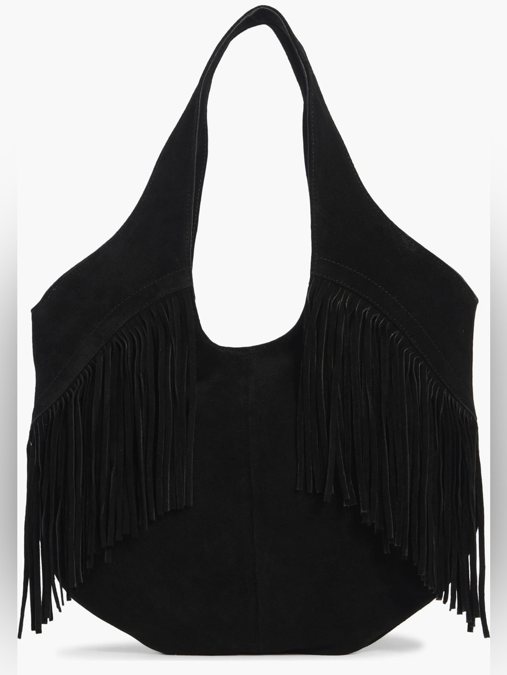 🍀(HTF Black!) Lucky Brand Nyra Tote Suede Leather Fringe Shoulder Bag